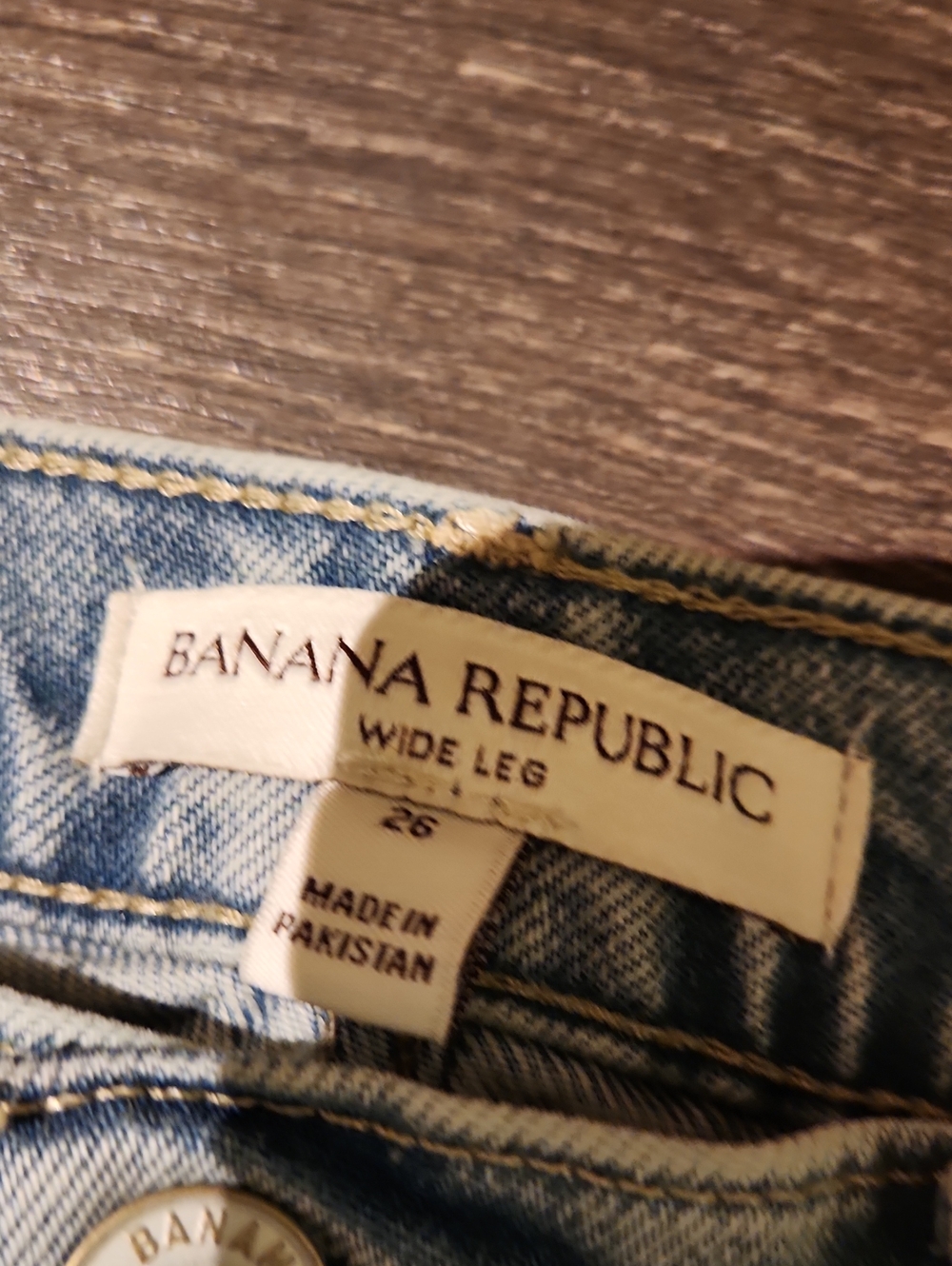 ❤️ BANANA REPUBLIC ICON HIGH RISE CLASSIC WIDE LEG JEANS, 2P (26 PETITE) - Picture 8 of 12